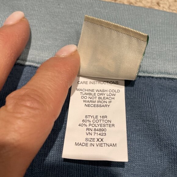 VTG 60s Haband Shirt Sz XXL Blue Beige Long Sleeve Layered Look Madmen Lot of 2 - Picture 8 of 14